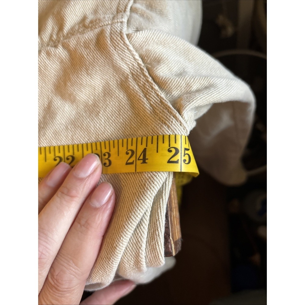 Hayden Los Angeles Cream Beige Cropped Denim Jacket Large - Picture 7 of 7